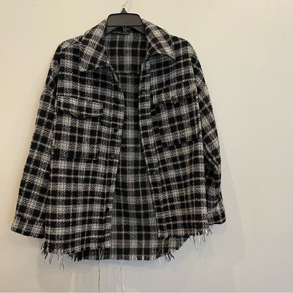 Women's Black and White Shacket